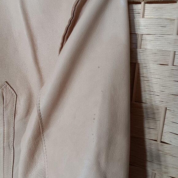 Blur Italian Leather Panama Tan Brown Luxury Studded Jacket Distressed - Picture 10 of 12